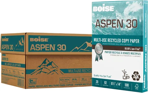 Miniatura 2 de Boise® ASPEN® 30 Impresora multiuso y papel de copia, blanco, legal (8.5 x 14 pulgadas), 5000 hojas por caja, 20 libras, 92 de brillo