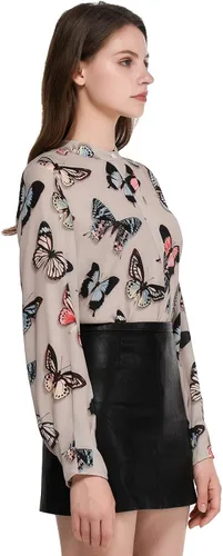 Miniatura 4 de Momo Jimmy Blusa de manga larga para mujer, holgada, casual, con estampado de cachemira, con botones