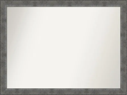 Miniatura 63 de Amanti Art Espejo de baño plateado para sobre el fregadero, 24 x 24 pulgadas, espejo cuadrado de peltre forjado a medida, marco de madera casual
