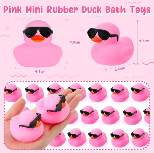 Miniatura 4 de Sosation 36 Paquetes de Patitos de Goma Mini con Juego de Gafas de Sol de 2.2 Pulgadas, Patitos de Goma Chistosos y Sonorosos para Baño, Flotadores