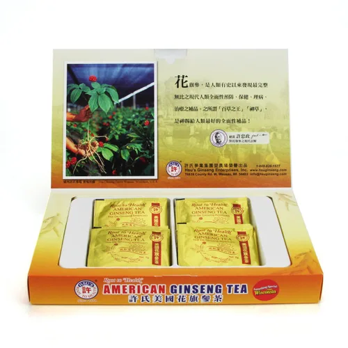 Miniatura 4 de Hsu's Bolsas de té de ginseng americano 100% sin cafeína cultivada en Wisconsin, vegano, sin gluten, té de hierbas para el bienestar, 20 bolsas