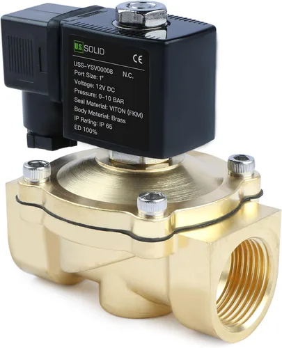 Miniatura 10 de U.S. Solid Válvula solenoide de latón de 1/2" - 12V DC, normalmente cerrada, válvula eléctrica de 10 bar para agua, aire, diésel