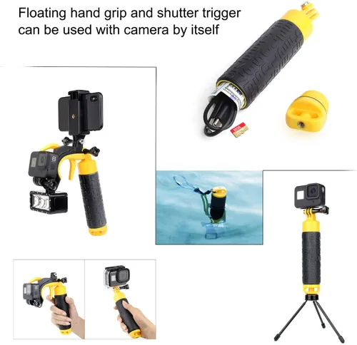 Miniatura 8 de SOONSUN Puerto domo para GoPro Hero 8 Negro, lente de domo subacuático de 147 pies con carcasa impermeable, agarre de mano flotante, gatillo