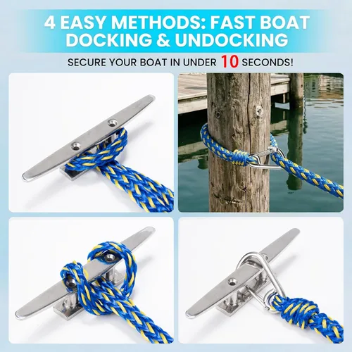 Miniatura 6 de Obcursco Líneas de Amarre Elásticas para Barco, Cuerda de Atraque con Clips de Acero Inoxidable 316, Accesorios para Jet Ski, PWC, SeaDoo, Yamaha