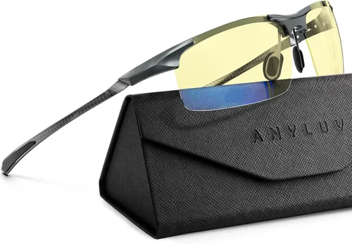 Miniatura 11 de ANYLUV Gafas de luz azul para hombre: gafas de bloqueo de luz azul de fibra de carbono ligeras anti para protección ocular