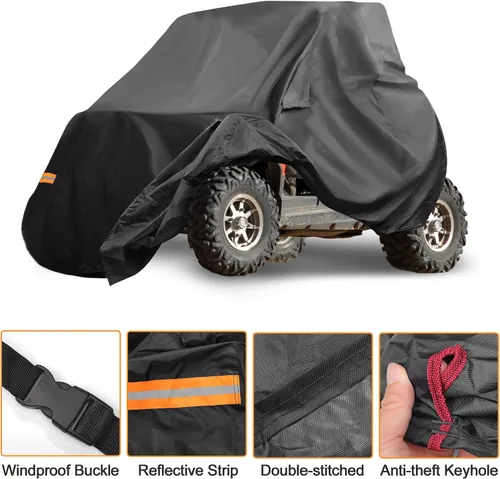Miniatura 4 de X AUTOHAUX Cubierta UTV para Polaris RZR Turbo R impermeable lado a lado cubierta para Polaris RZR Turbo R protección solar al aire libre lluvia