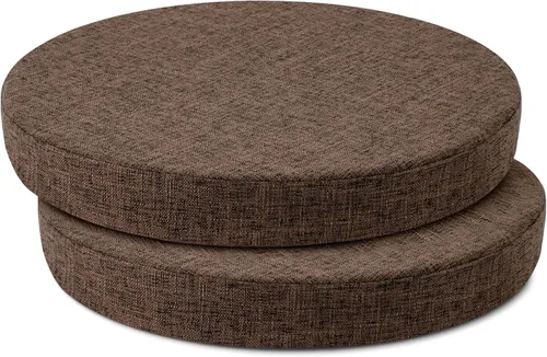 Miniatura 12 de Tromlycs Almohadilla de Cojín de Asiento Redondo para Silla de 14 Pulgadas para Sillas de Taburete Circular Cojín de Espuma Decorativo Beige