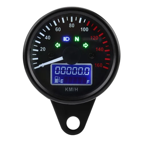 Miniatura 9 de Velocímetro digital LED para motocicleta, medidor LCD universal con tacómetro odómetro 0-160KM/H pantalla de velocidad para ATV Dirt Bike Scooter