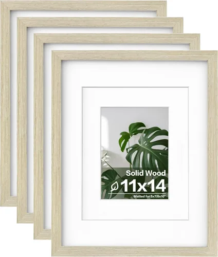 Miniatura 81 de Egofine - Juego de 4 portarretratos 8 x 10 pulgadas de madera maciza y cubierta de plexiglás de 4 x 6/5 x 7 pulgadas con paspartú u 8 x 10 pulgadas
