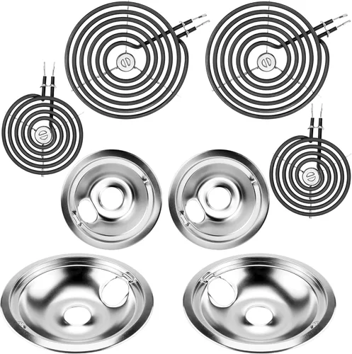 Miniatura 9 de Bandejas de goteo de porcelana WB31M20 WB31M19 y quemadores de estufa eléctrica WB30M1 WB30M2 de repuesto para estufa de G*E Hot*Point, incluye 4