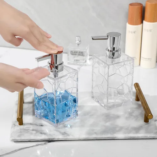 Miniatura 3 de Dispensador de Jabón de Manos, Botellas de Bomba Líquida de Acrílico Transparente Recargables Dispensador de Loción para Decoración de Baño Cocina