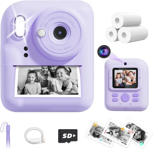 Miniatura 8 de JOYJAM Cámara para niños con impresión instantánea, cámara digital de selfie de doble lente mejorada para niños, HD 1080P, juguetes de regalo