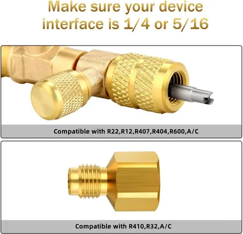 Miniatura 5 de R410A R22 Herramienta de instalación de extracción de núcleo de válvula de CA, removedor de núcleo de válvula, doble tamaño de 1/4 "-5/16