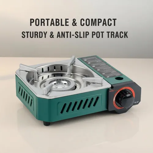 Miniatura 5 de Estufa moderna para acampar con funda de transporte, mini estufa de gas butano portátil de 10 x 7.5 pulgadas, 6900 BTU para patio, cocina, hotpot