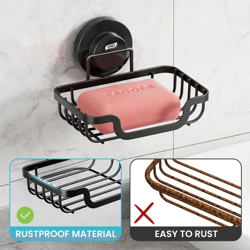 Miniatura 4 de TAILI - Jabonera con ventosa para jabón, porta-champú de barra para pared de ducha, bandeja de ahorro de jabón con drenaje para baño, soporte