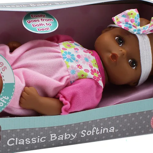 Miniatura 6 de Muñeca Goldberger Doll Baby's First de 11" Bebé Clásico Afroamericano Softina para la Hora del Baño con Piel que Se Siente Tan Real