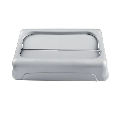 Miniatura 3 de Rubbermaid Commercial Products Slim Jim - Bote de basura con bisagras y tapas para reciclaje Plateado