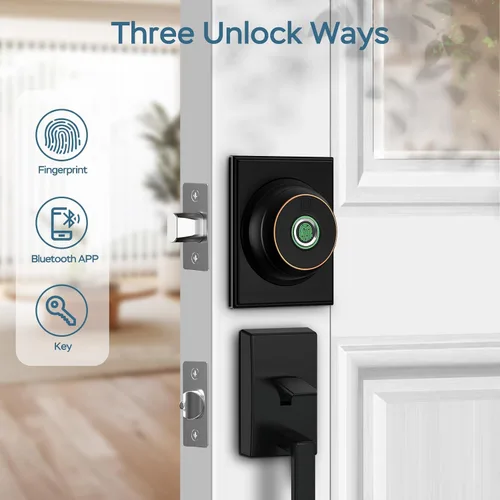 Miniatura 2 de GeekTale Cerradura de seguridad de huellas dactilares con aplicación, cerradura inteligente de seguridad para puerta delantera