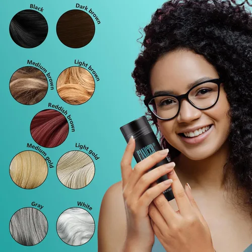 Miniatura 7 de Kavya Polvo de fibra capilar de 0.97 oz, marrón medio, sin perfume, forma de polvo, adultos, cabello delgado, unisex para adultos