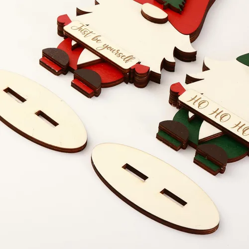 Miniatura 5 de Juego de 3 decoraciones de mesa de Navidad con gnomos de madera, decoración navideña para el hogar, oficina, chimenea, centro de mesa