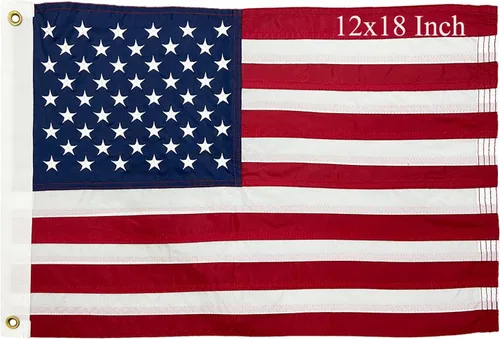 Miniatura 10 de Bandera estadounidense de 10 x 15 pulgadas para exteriores, bandera de Estados Unidos resistente al aire libre, estrellas bordadas de poliéster