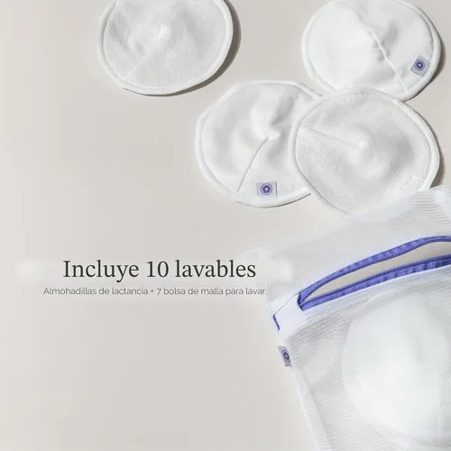 Miniatura 6 de Lansinoh Almohadillas de lactancia lavables, hechas con viscosa de bambú orgánica, almohadillas reutilizables para lactancia materna con bolsa