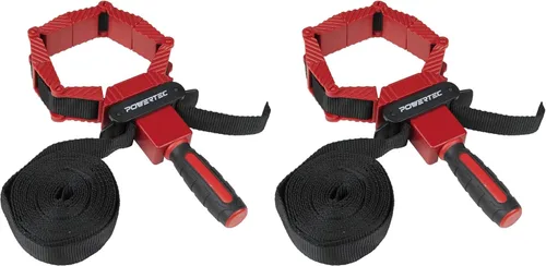 Miniatura 5 de POWERTEC Abrazaderas de correa para carpintería: abrazaderas de banda de liberación rápida con mango ergonómico, abrazadera ajustable para marco