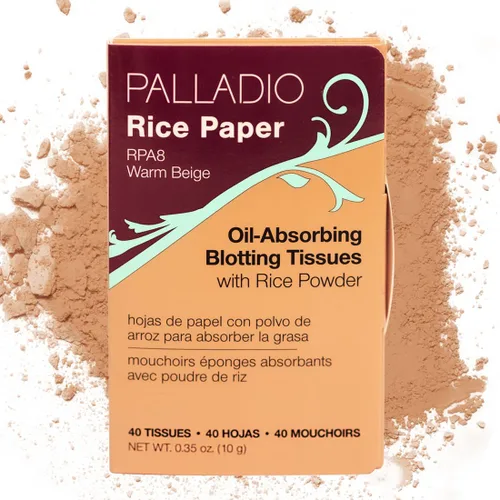 Miniatura 2 de Palladio Papel de arroz facial para piel grasa, hojas de secado facial hechas de arroz natural, papel absorbente de aceite con polvo de arroz, 2