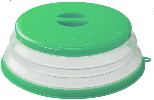 Miniatura 13 de Cubierta plegable para salpicaduras de microondas, 10.5 pulgadas, apta para lavavajillas, cubierta de placa de microondas con ventilación de vapor