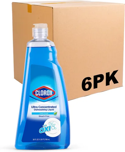 Miniatura 10 de Clorox Jabón líquido ultra concentrado para platos con OXI, aroma a flor de manzana, detergente para lavavajillas probado por dermatólogos sin