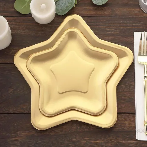 Miniatura 17 de Efavormart - Paquete de 25 platos de papel decagonal iridiscentes de 7.5 pulgadas, platos de postre geométricos resistentes de 300 GSM para Tipo 3