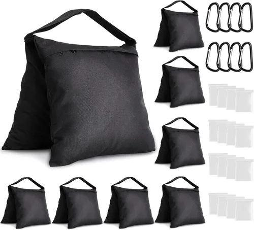 Aimosen 8 Paquetes Sacos de Arena Bolsas de Peso para Soporte de Luz Fotografía Video Soporte, Alforjas de Servicio Pesado para Soporte de Fondo,