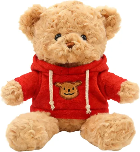 Miniatura 6 de Oso de peluche suave, 11.8 pulgadas, oso de peluche con suéter para cumpleaños, Navidad, día de San Valentín, regalo para niños y novia (marrón-A)