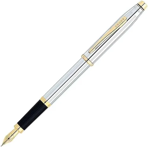 Miniatura 102 de Cross Century II - Bolígrafo de punta Selectip, lacado negro con detalles chapados en oro de 23 quilates