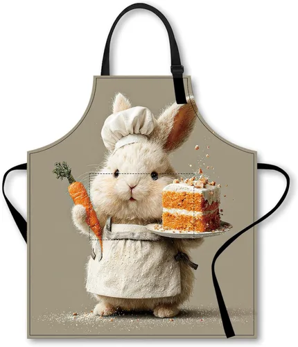 Miniatura 21 de Nuxovilar Bonito delantal con bolsillos, 26.77 x 30.7 pulgadas, versátil para preparación de comidas, hornear, cocinar en las festividades
