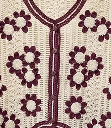 Miniatura 6 de Chaleco de punto sin mangas con cuello en V para mujer, chaleco corto estampado con botones