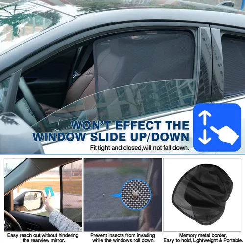 Miniatura 4 de Cartist Parasoles para ventana lateral de automóvil para Nissan Rogue 2014-2020 (no para Nissan Rogue Sport), parasoles para ventana, cubiertas