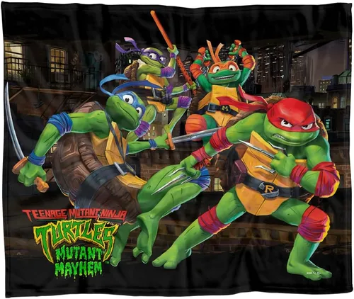 Miniatura 5 de LOGOVISION Teenage Mutant Ninja Turtles: Mutant Mayhem Blanket, 36"x58" Nightly Rooftop Escapade - Manta polar