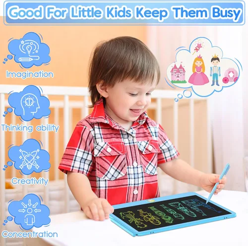 Miniatura 3 de Hockvill Tableta de escritura LCD de 12 pulgadas, juguetes para niños y niñas, almohadilla de dibujo para niños de 3, 4, 5, 6, 7 años, tablero