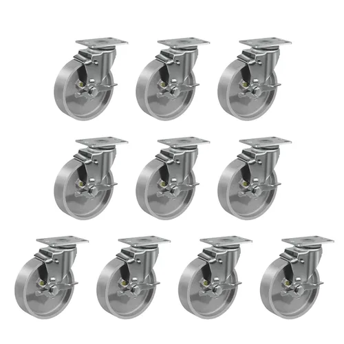 Miniatura 12 de Ruedas industriales resistentes de 3 x 1.25 pulgadas, capacidad de 350 libras, ruedas de hierro fundido y marco de acero para carros, carritos
