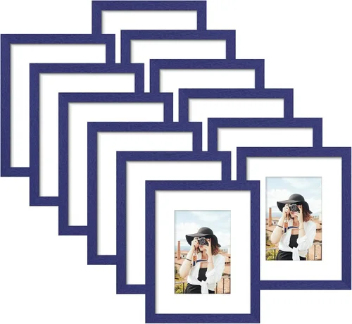 Miniatura 92 de Picrit - Juego de 12 portarretratos de 4 x 6 pulgadas, para fotos de 3.5 x 5 con paspartú o 4 x 6 pulgadas sin paspartú, marcos para colgar
