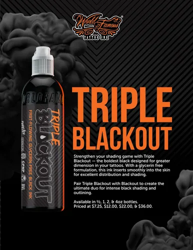 Miniatura 4 de World Famous Tattoo Ink - Tinta de tatuaje Triple Blackout - Sombra negra oscura y atrevida - Tinta de tatuaje profesional y suministros de tatuaje