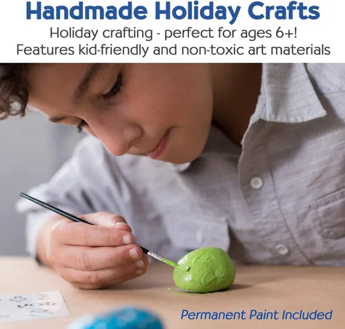 Miniatura 4 de Creativity for Kids Kit de pintura de rocas para escondidas navideñas Pintura, decora y oculta 10 rocas festivas Kit de manualidades navideñas