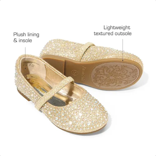 Miniatura 3 de DREAM PAIRS Zapatos planos Mary Jane con diamantes de imitación para niñas