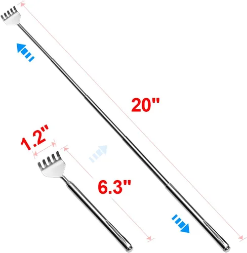 Miniatura 2 de Rascador extensible con garra, de metal, portátil, telescópico, paquete de 8 unidades para hombres y mujeres