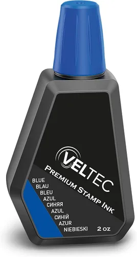 Miniatura 4 de Veltec Tinta de repuesto prémium para usar con sellos autoentintados, fechadores y almohadillas de sello de goma, 2 onzas (negro)