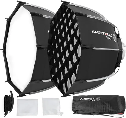 Miniatura 10 de AMBITFUL Mini Softbox de 11.8"/30cm de Liberación Rápida y Plegable con Montura Bowens y Soporte para Speedlight, Compatible con Luz de Video LED