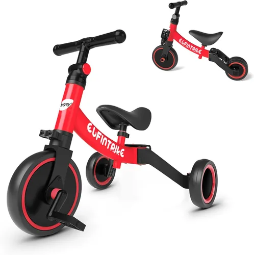 Miniatura 9 de besrey Bicicleta 5 en 1 para niños de 1 año a 4 años, triciclo para niños pequeños, triciclo para niños, juguetes para niños y niñas, entrenamiento