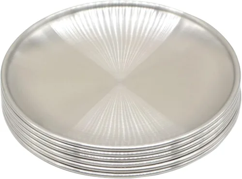 6 Piezas de Bandeja Circular de 14 cm para Baratijas, de Acero Inoxidable Dorado, para Bandejas de Servicio, Almacenamiento de Toallas, Plato de Té,