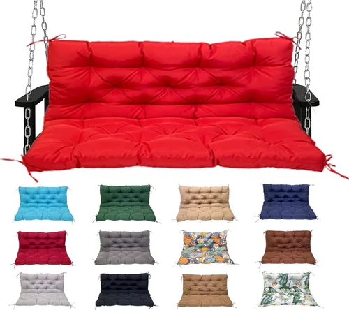 Miniatura 5 de Swing Cushions 2 Seater Replacement Waterproof Porch Swing Cushions with Backrest Thicken 4" Replacement Swing Cushions for Outdoor Furniture Patio